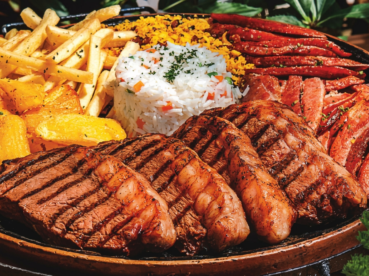 Picanha de Ouro à Fried Fish, servida na chapa para compartilhar